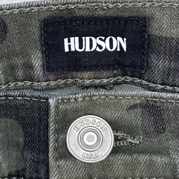 Hudson Jeans Womens Sz 27 Green Camo Nico Super Skinny Ankle Mid Rise 28x27 - Picture 9 of 12